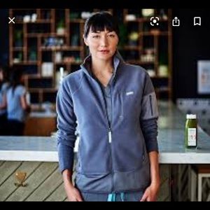 Figs Ultra Cozy Fleece Jacket Dark Gray XSmall